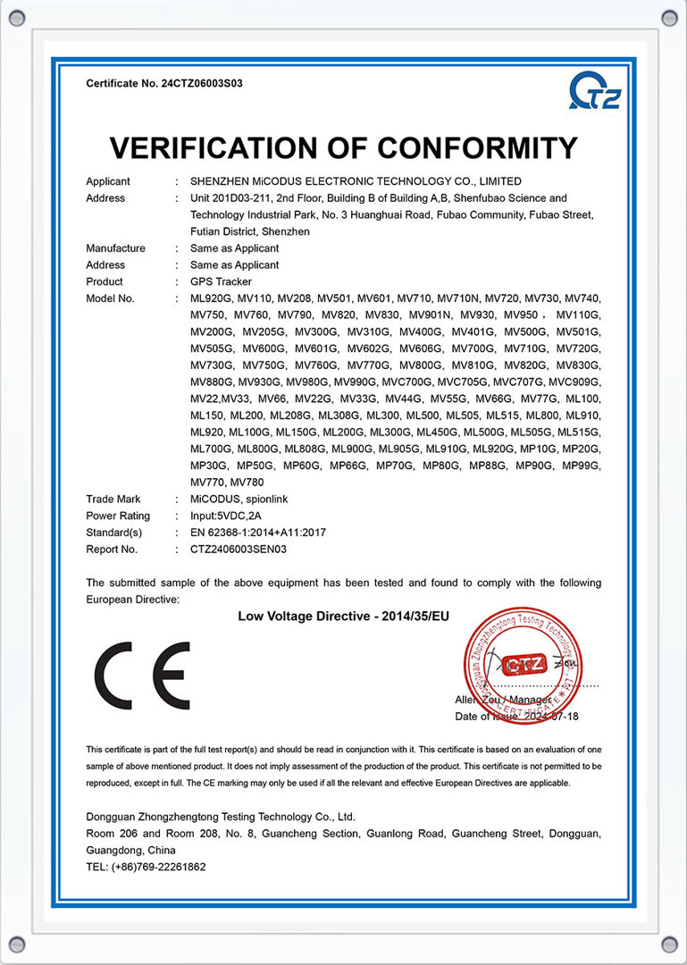 Certification CE