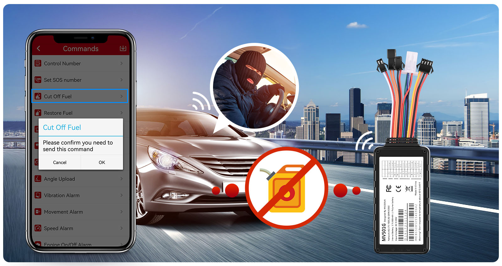 Coupure et rétablissement du carburant à distance