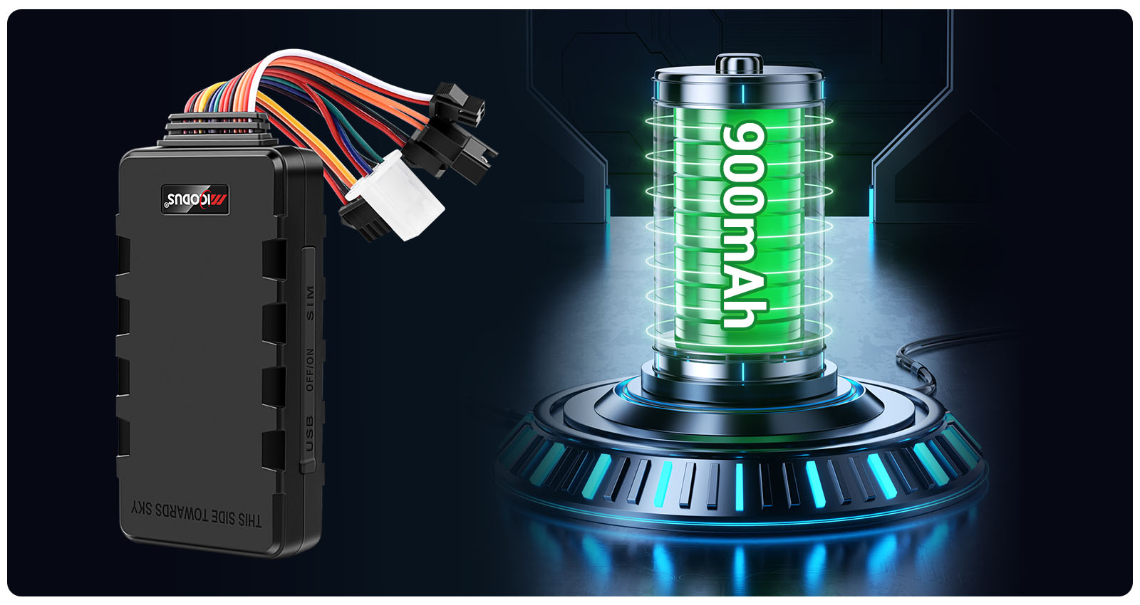 Batterie intégrée 900 mAh